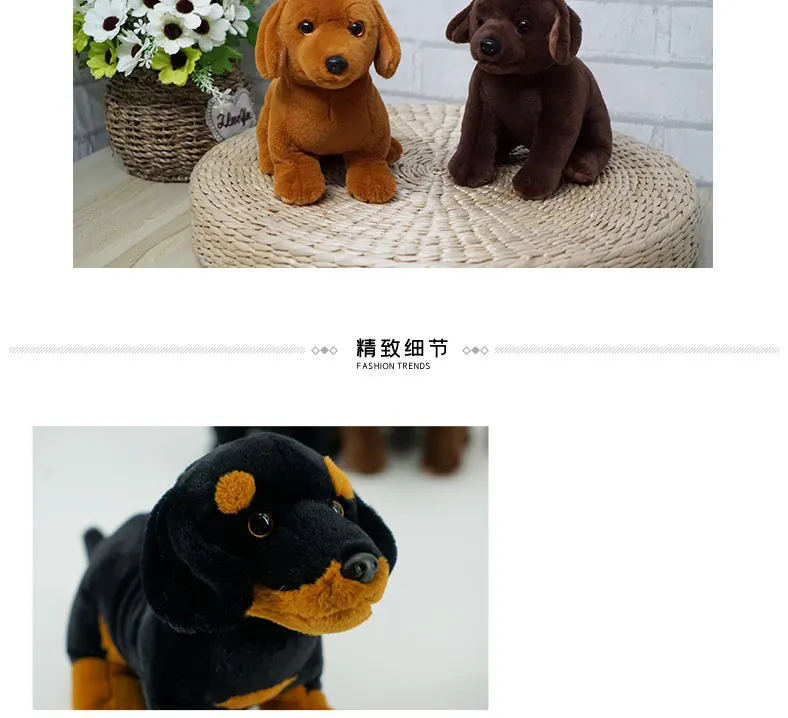 Custom Cute Animal Puppies Stuffed Toys Children Gifts Simulation Dachshund Stuff Plush Toy