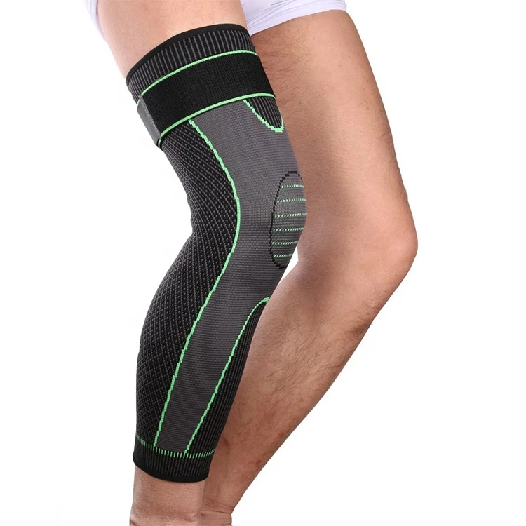 

Knee Pads For Work Silicone Version Of Black And Green Knitted Sports Knee Pads