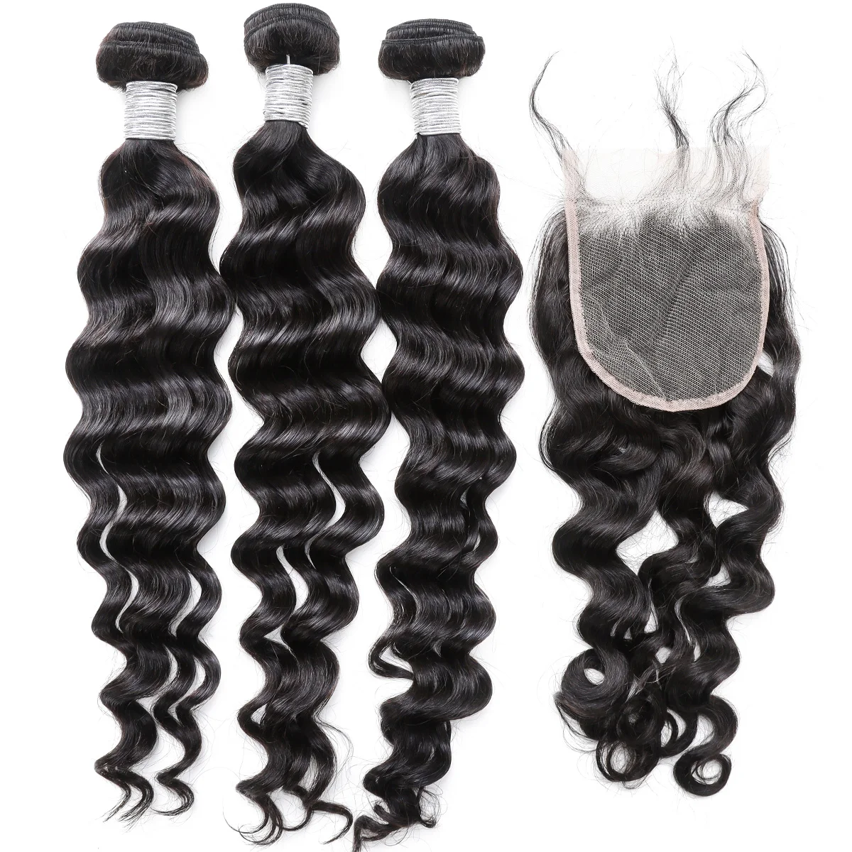 

Spicy Pretty Unprocessed Virgin Human Hair Bundle Set With Swiss Lace Closure On Sell
