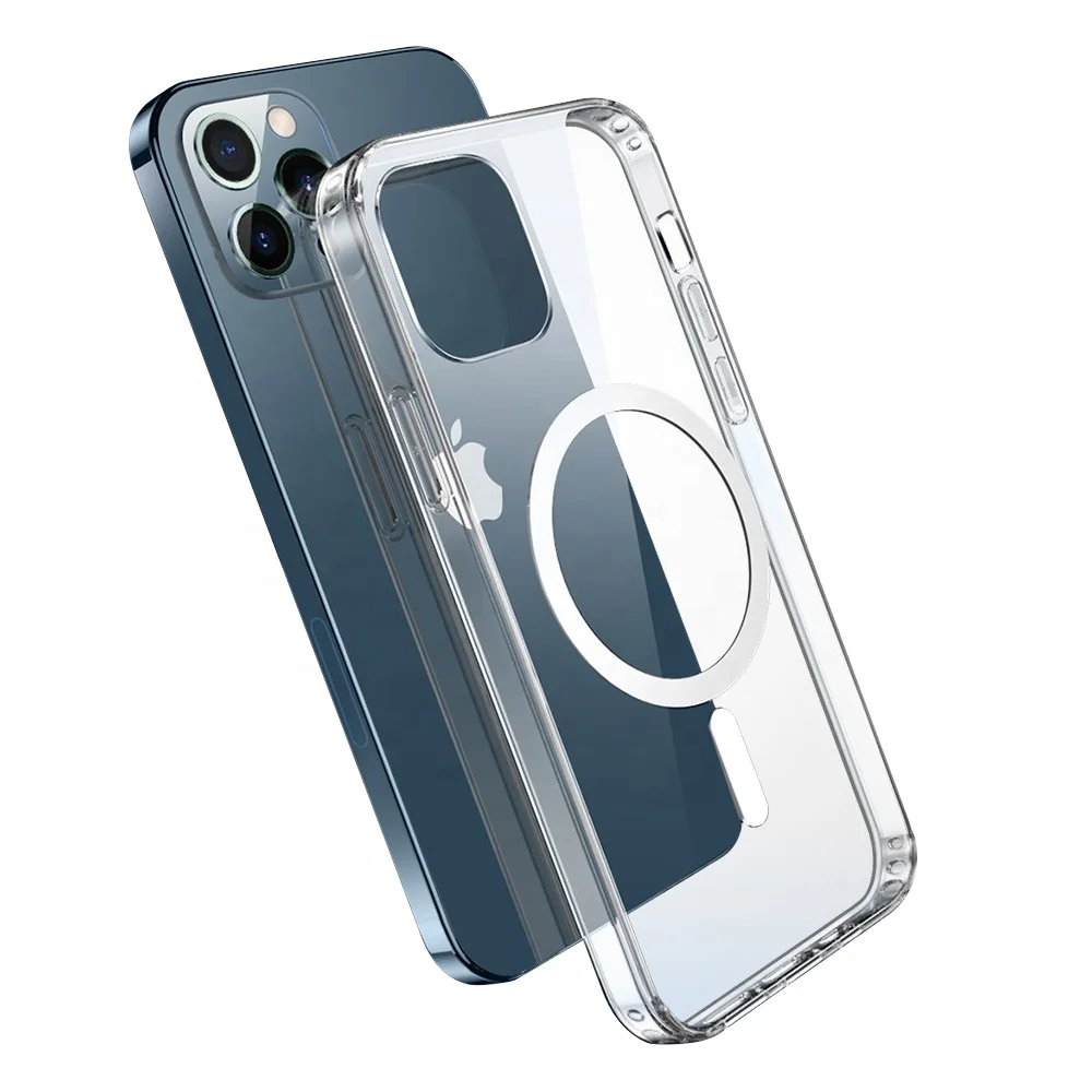 

Wholesale Amazon Hot Seller Built-in Magnetic Loop Mobile Covers for iPhone 12 Pro Max Silicone Phone Case, Transparent