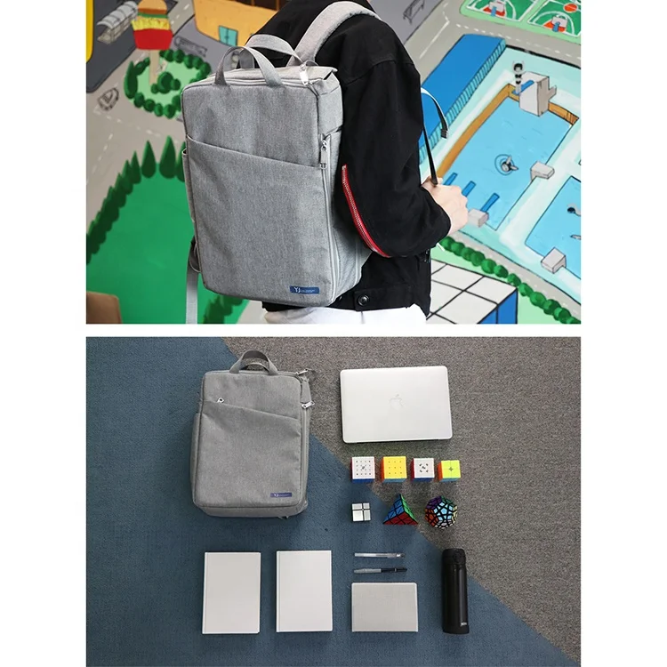 Yongjun fashion print space puzzle grey multi-functional magic cube backpack shoulder bag