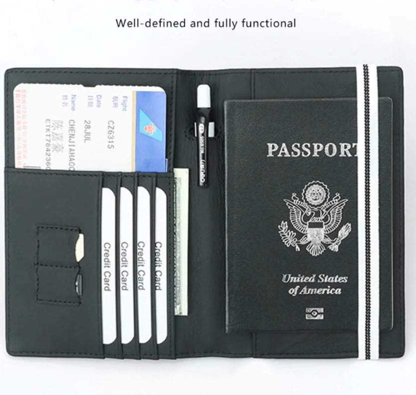 

RFID blocking passport cover travel wallet leather passport holder