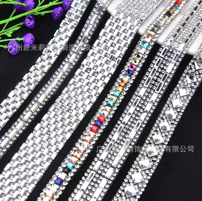 

wholesale high-end rhinestone tape hotfix adhesive wedding dress belt accessories furniture phone case stickers diy decoration, As the picture shows