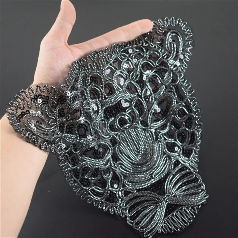 

T shirt Women patch black sequins 285mm leopard deal with it biker patches for clothing stickers 3d t shirt mens