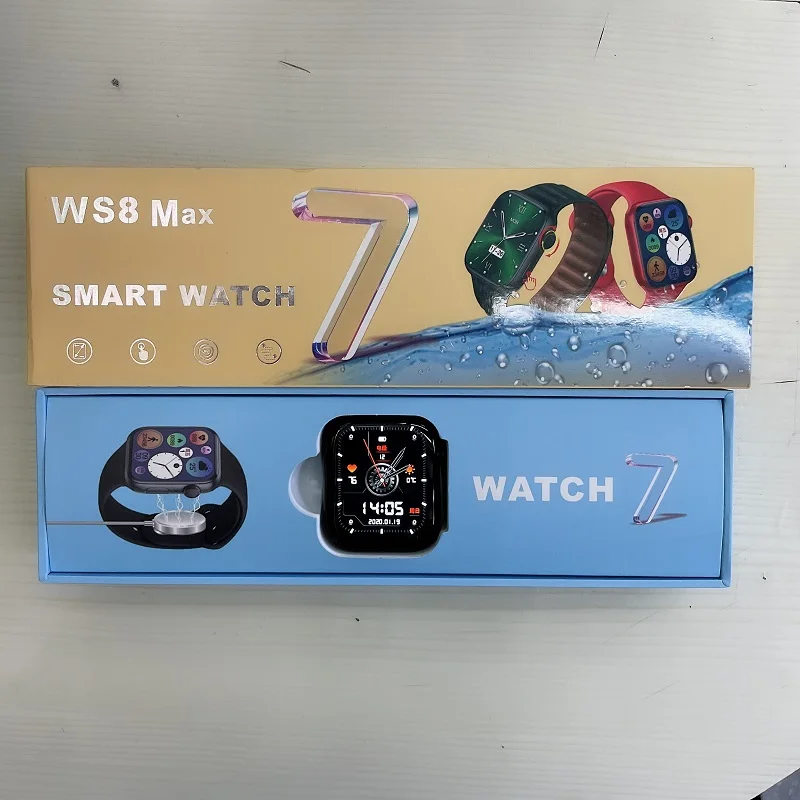 

2022 latest 1.8-inch smart watch WS8 Max comes with wireless power bank wireless watch IP68 waterproof watch generation 7, Black white pink