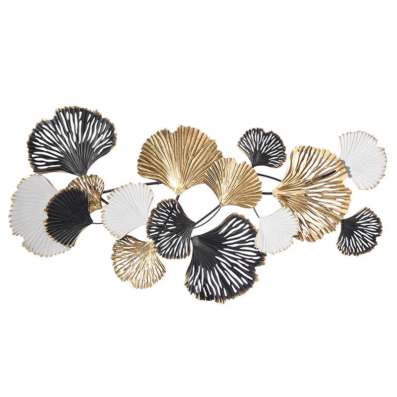 

Hot Selling Entrance Gold Luxury Ginkgo Leaf Metal Wall Art Decor, Customized