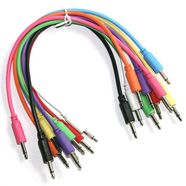 

1/8" Mini Jack 3.5 mm Mono Cable Patch Cable, Black, blue, gray, grey, red, white