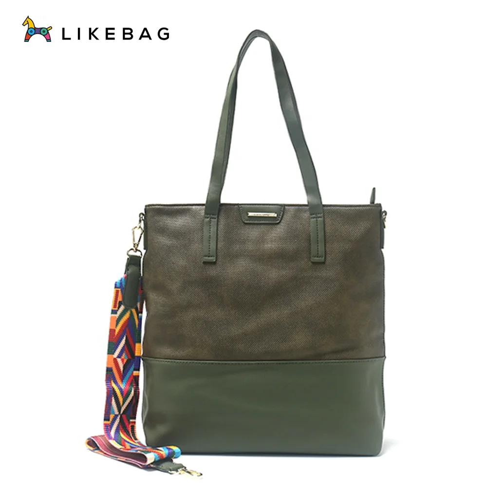 

LIKEBAG Hot Selling Fashion Casual Tote Bag with Contrast Color Webbing
