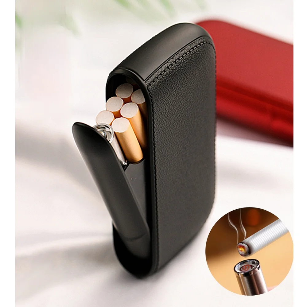 

Cigarette accessories separate cigarette case Electronic lighter storage box lighter Leather cigarette case, Multi color