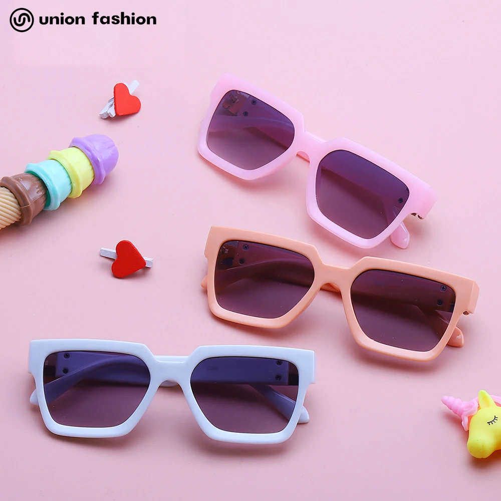 

Union Fashion Children Square Frame With Metal Accessories Boy Girls Kids Sunglasses, 6 colors
