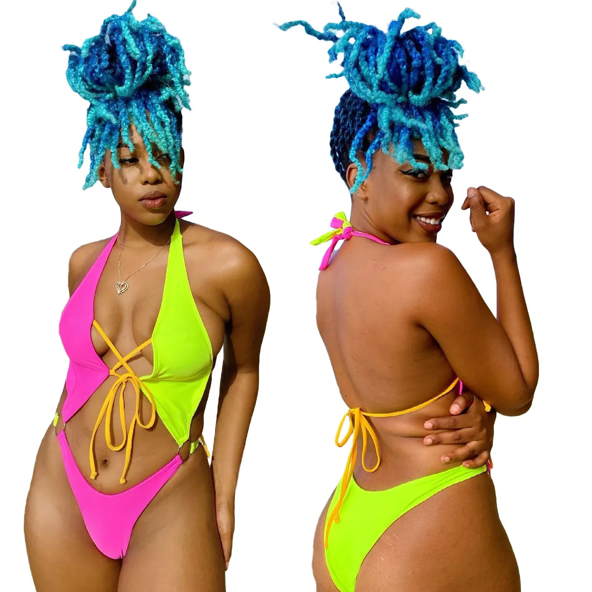 

F21918A 2021 hot sale good quality sexy women one piece bikini swimwear backless bikini women swimwear, As picture