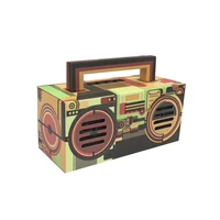 

Creative retro Dual Horns 10w Portable Wireless Custom Logo Full Color Printing Cardboard Bluetooth Speakers