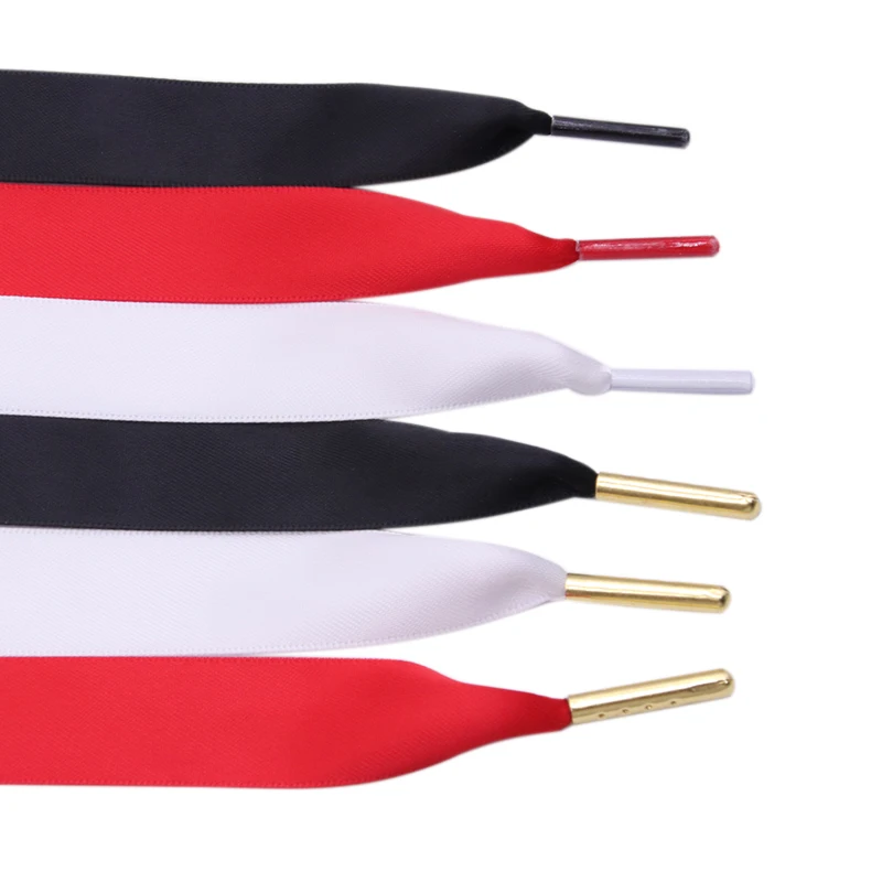 

Coolstring Flat Satin Shoelaces 100 cm Long Glossy Boot laces for Sneaker Silk Shoe Laces Children Women Kids Laces, Black,white,support customized color