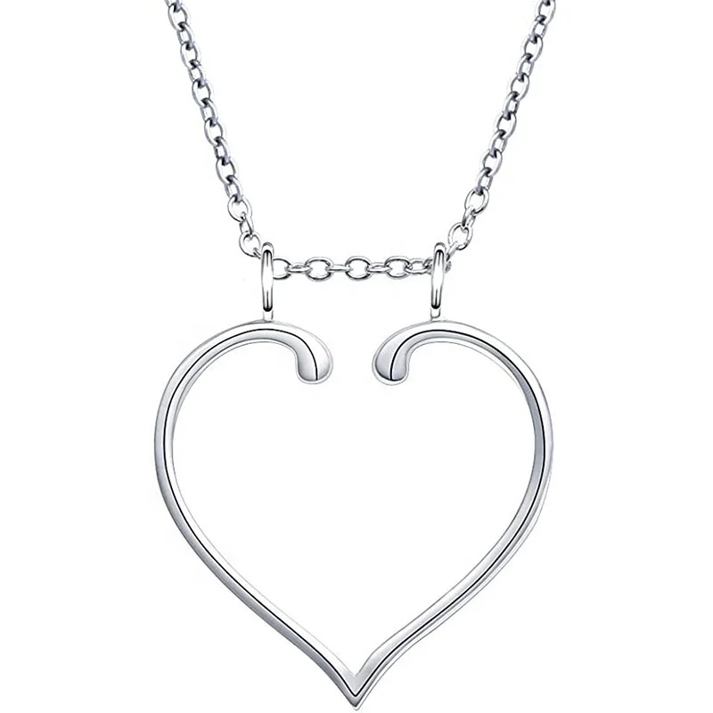 

Classic Infinity Love Heart Necklace Wedding Party Jewelry Gift Silver Plated Opening Heart Pendant Ring Holder Necklace Women