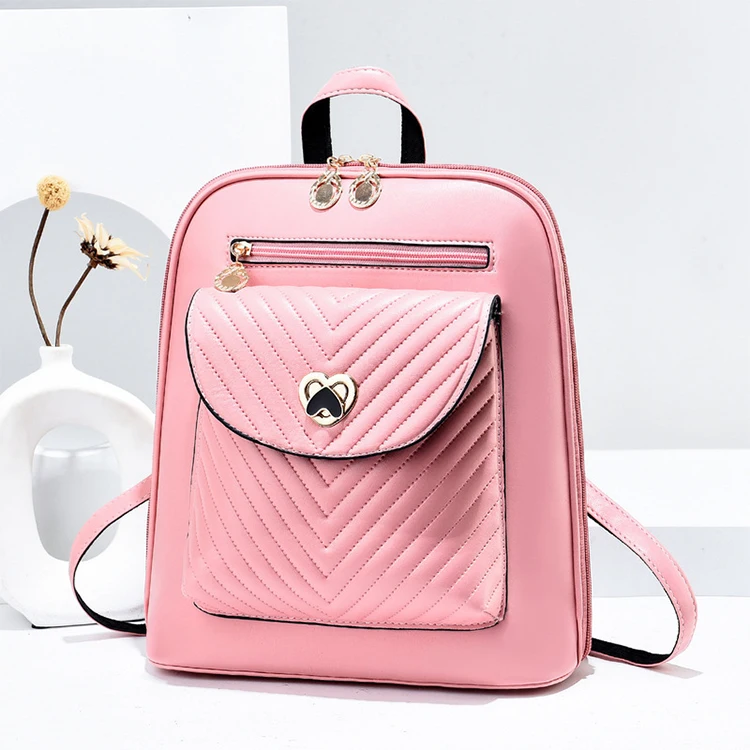 

CB478 Custom embossed simple large-capacity ladies bag pack women pu leather backpack purses