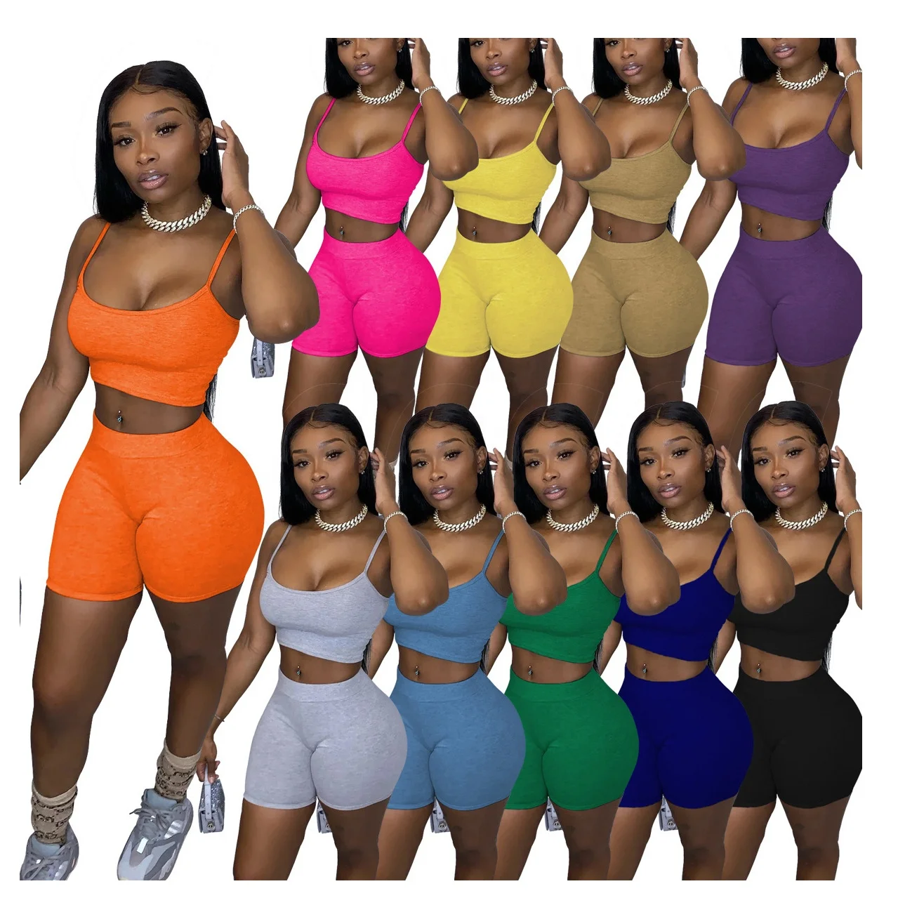 

AIXI hot sell summer two piece pants set short 2021
