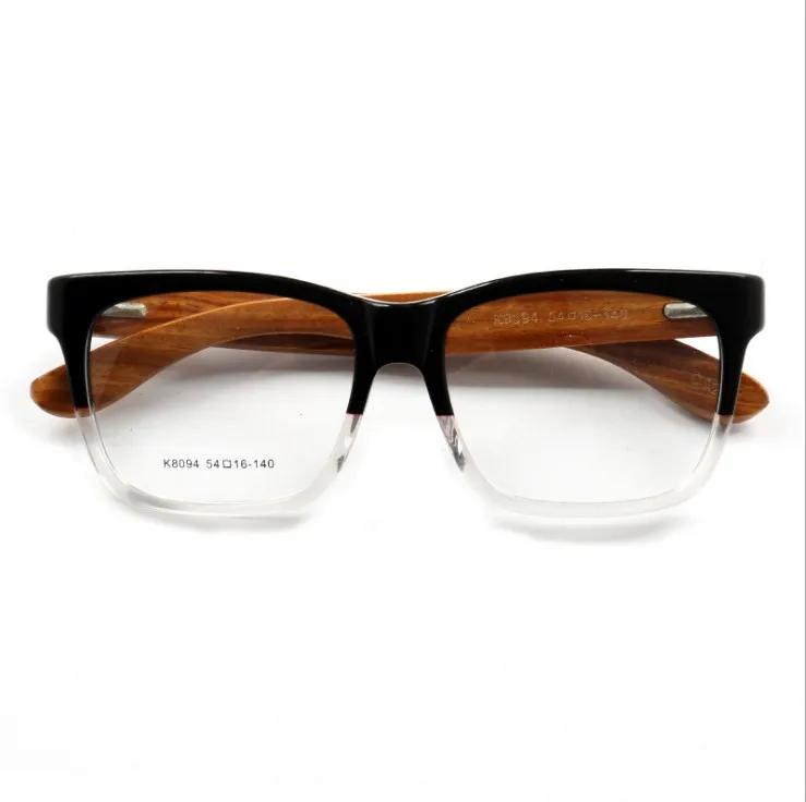 

WS004 Wood Frame Glasses Wooden Temples And Acetate Frame Blue Light Blocking Lenses