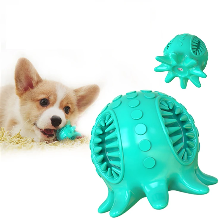 

Eco-friendly TPR Octopus Pet Dental Care Toy Squeaky Pet Toothbrush Dog Chew Toys