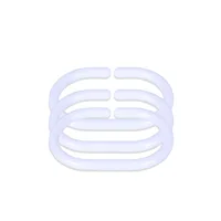 

Box of 12 6*3cm PLASTIC Shower CURTAIN SPLIT RINGS Bathroom C-type opening hook curtain buckle hanging ring