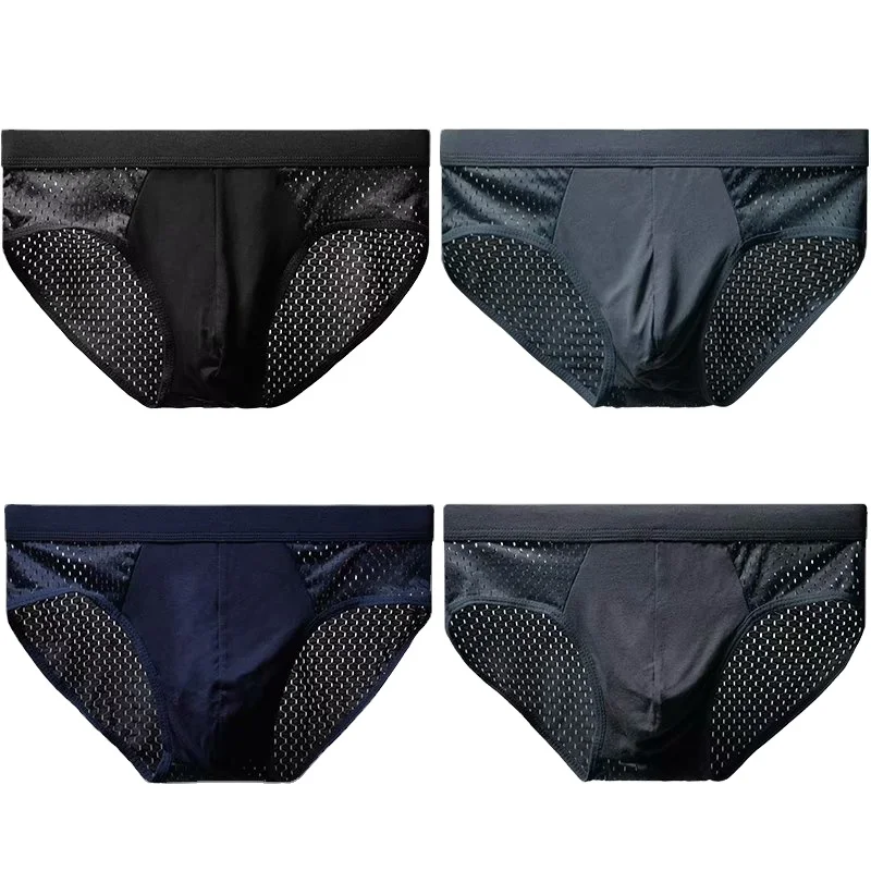 

Men's underwear ice silk breathable low-cost boxer shorts Mesh thin shorts briefs