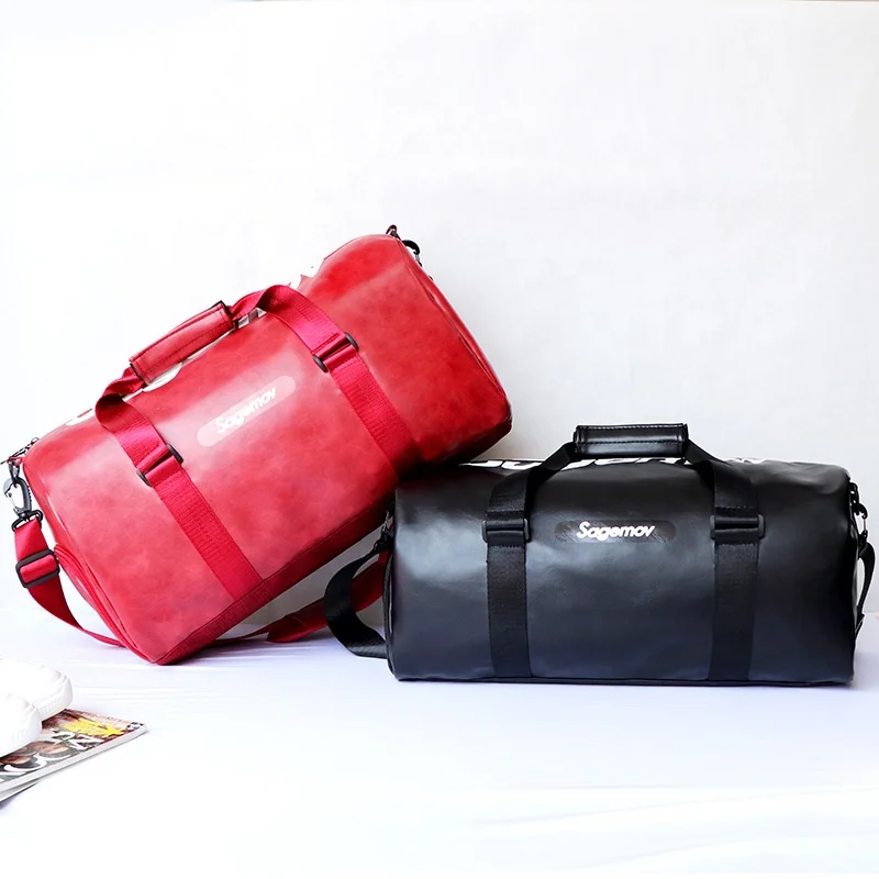 

wholesale travel bag Large Capacity Comfort Pu Leather sport duffle Messenger custom gym bag with shoe compartment Exercise bag