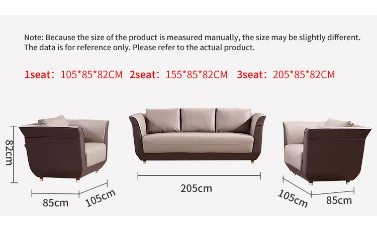 Pengpai China Furniture Movable Chesterfield Modern Office Leather Sofa Set