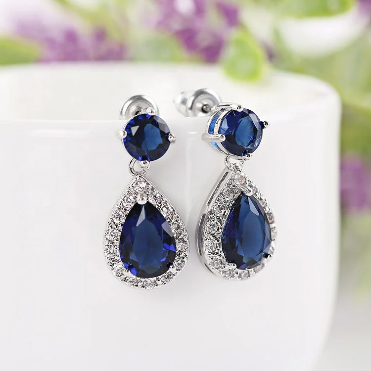 

Wholesale Fashion Big Diamond Zircon Drop Earrings Simple with Multi-color 2021 Jewelry Earrings, Picture shows