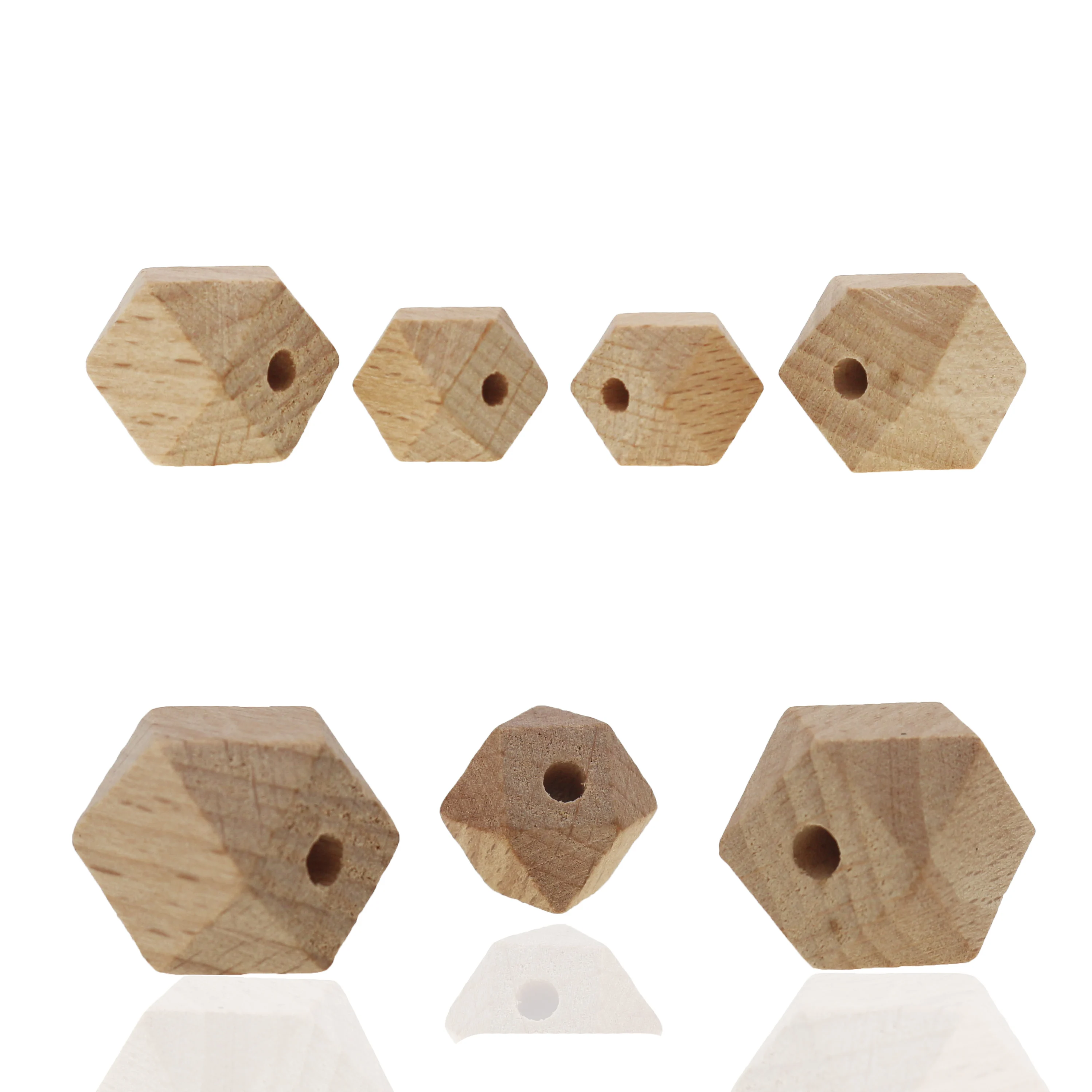 

Wholesale Bulk Wood Baby Teether Toy Geometric Round Crochet Hexagon Baby Teething Beech Wooden Beads