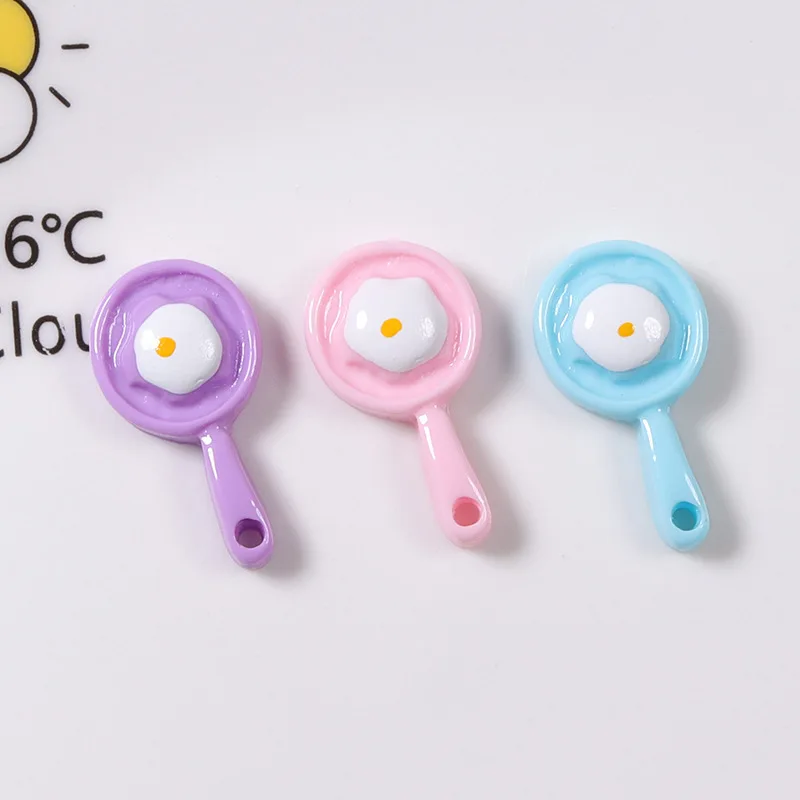 

lovely kids kitchen house play accessories frying egg pan shape flatback resin charms with hole