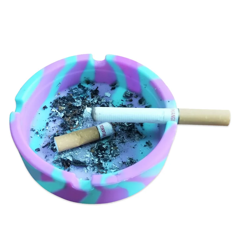 

Custom Logo Cute Round Rubber Cool Novelty Smoking Weed Cigar Holder Silicone Cigarette Ashtray, Available