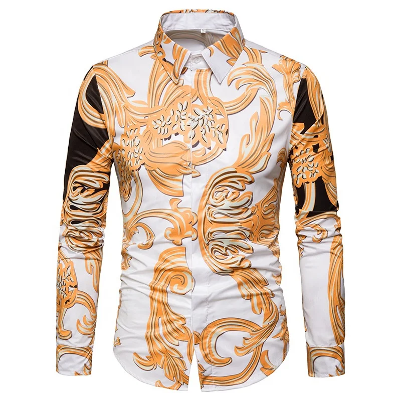 

B34661A 2019 Mens Clothing African style 3D digital print custom men shirt