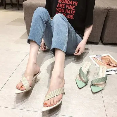 

Sandals and slippers, summer breathable ladies slippers high heeled slippers outside, As picture