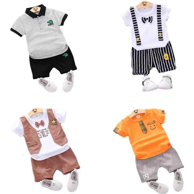 

2020 latest popular good quality 100% Cotton baby shorts set boy summer clothes