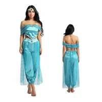 

NEW Arabian Women Aladdin Jasmine Dress Up Princess Dresses Arabian Clothing Halloween Costume Party Dress Cosplay kids Costume