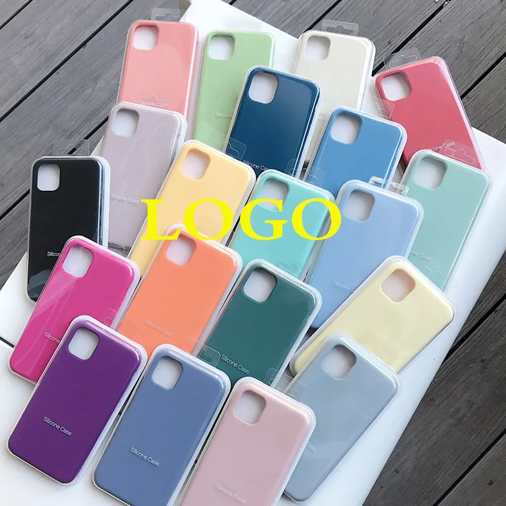 

Newest 63 colors Liquid Silicone Rubber logo phone cover for iPhone case