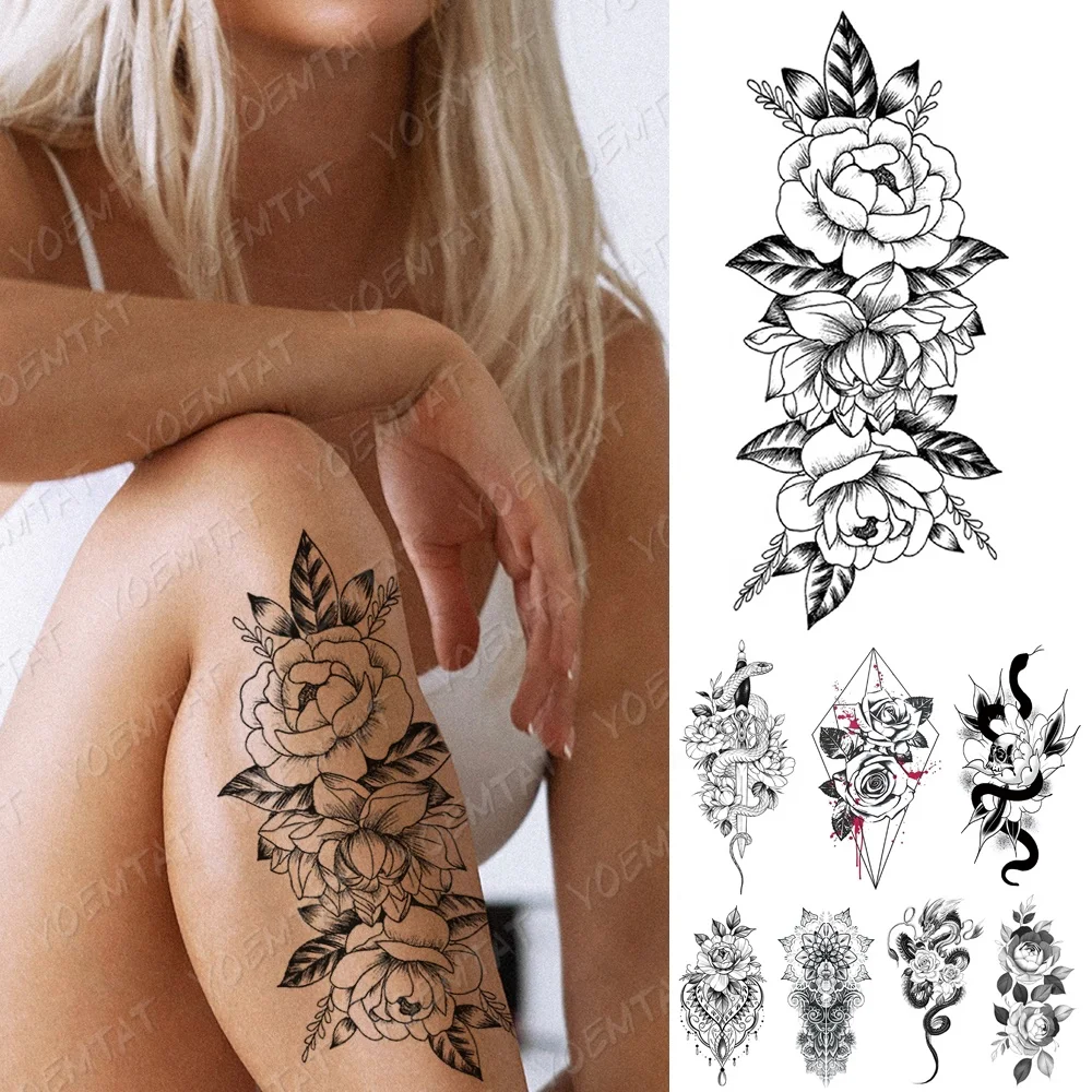 

2021 Hot sales flower pattern tattoo custom sexy tattoo sticker, Cmyk