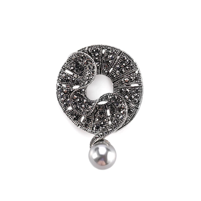 

JAENONES Designer Custom Vintage Alloy Geometric Design Brooch Pearl Bow Tie Pin Rhinestone Flower Brooches Pins For Women