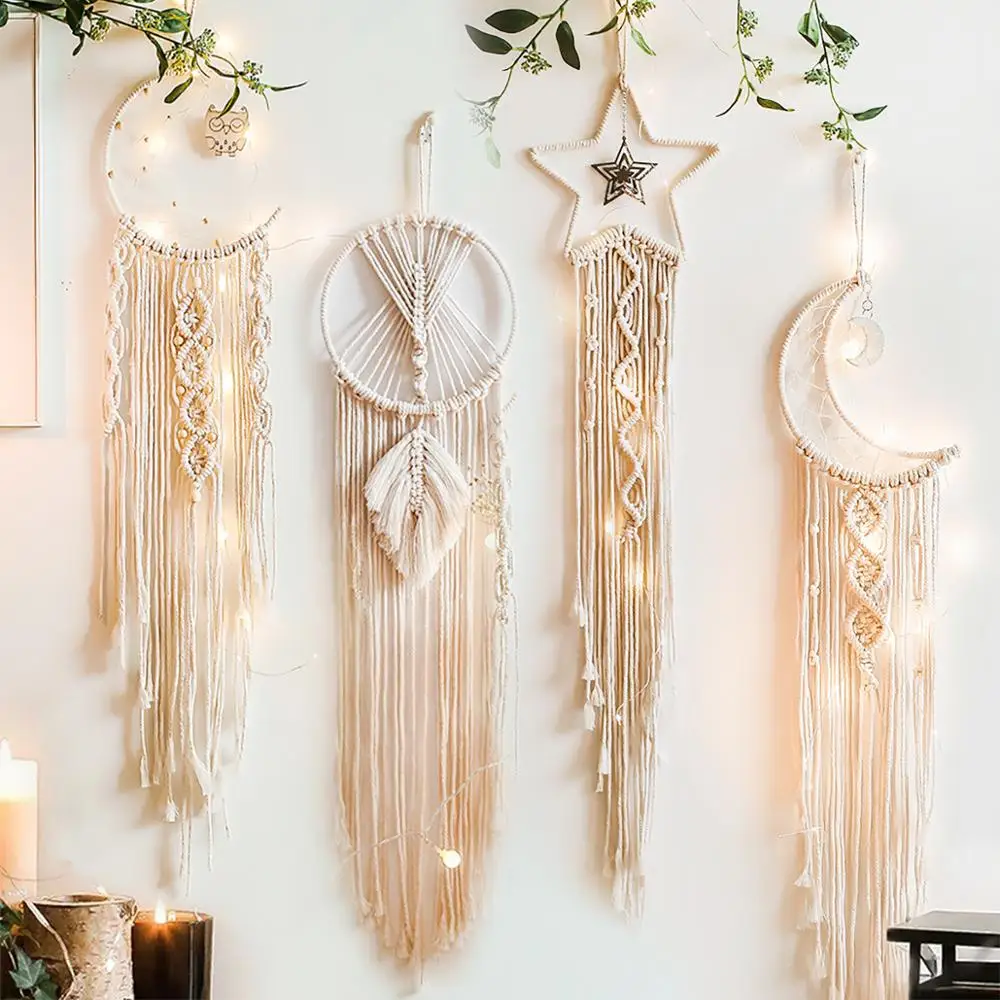

Hand-woven Pendant Macrame Wall Hanging Boho Woven Tapestry Wall Decorate