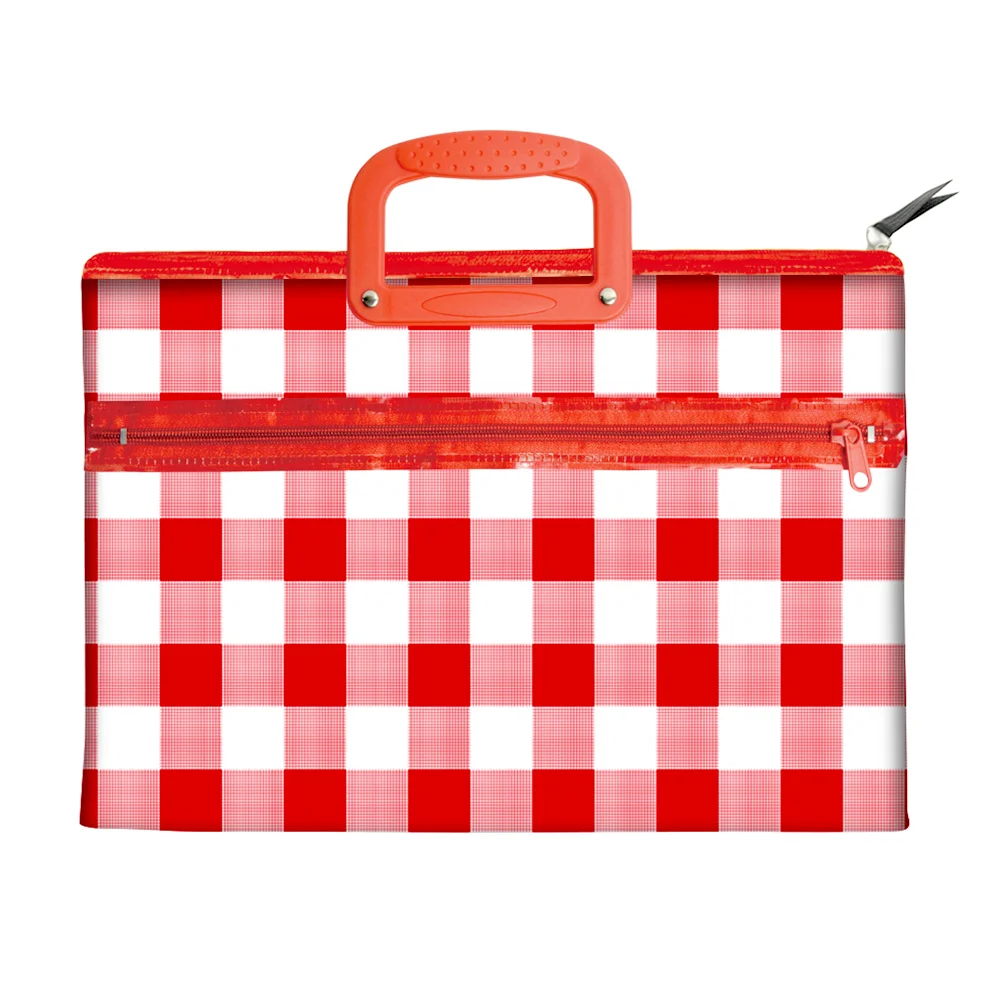 
PVC with printing transparent multicolor double zipper bag 