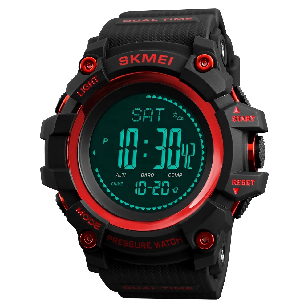 

skmei altimeter watch waterproof multifunctional compass barometric watch, Black,blue,red,dark green