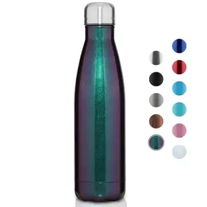 Image of 17oz Double Wall Vacuum Insulated Metal Bicycle Glitter Water Bottle