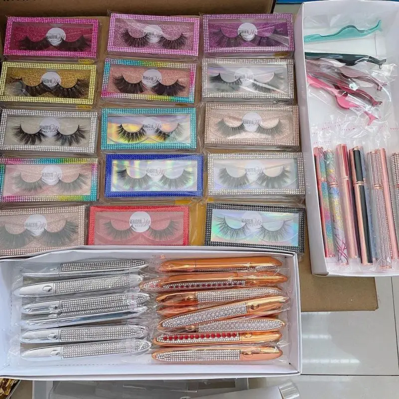 

new arrival fluffy 25mm eyelash wholesale mink eyelash 100% handmade cruelty free false eyelashes vendor lash storage, Natural black