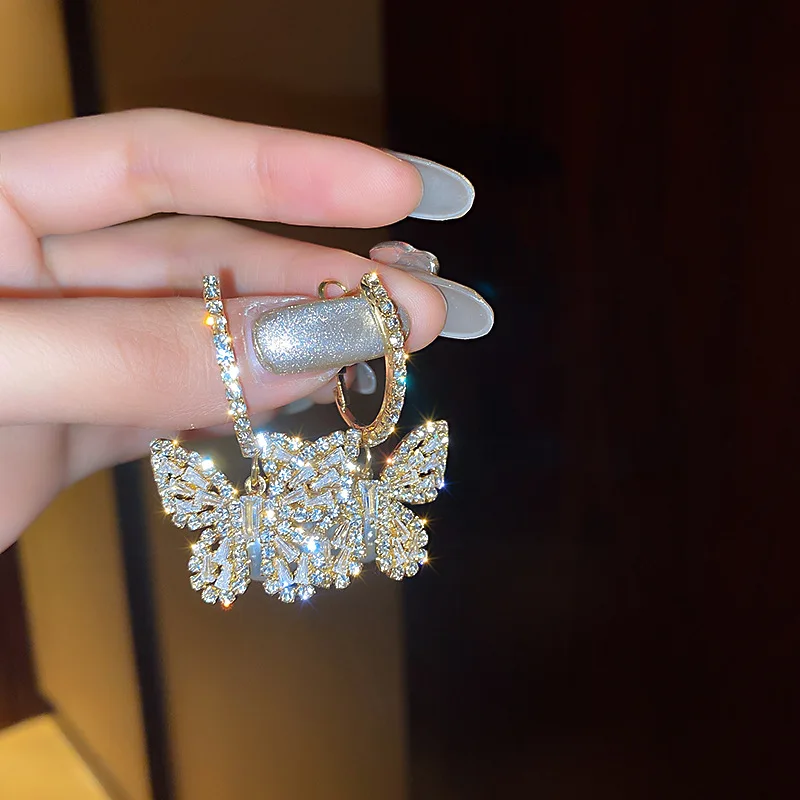 

fashion trendy drop butterfly crystal earrings 2021