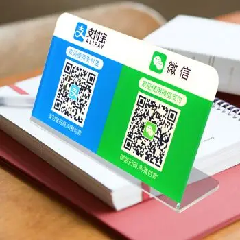 
Wholesale customized table acrylic QR code advertising display stand 