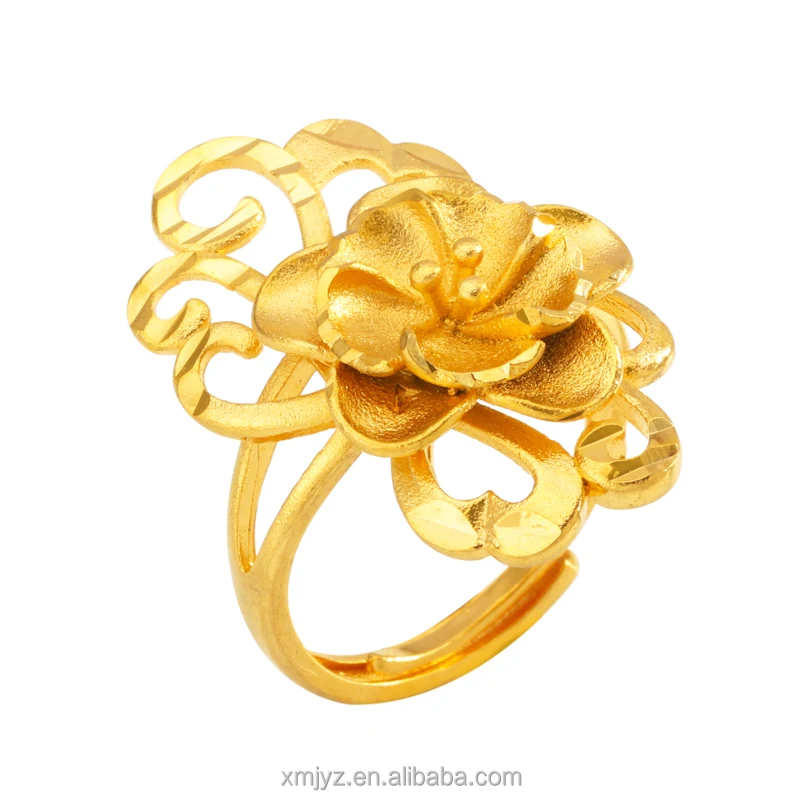 

Aliexpress Ring Hollow Large Flower Opening Ring Female Korean Version Ring Female Ins Does Not Fade