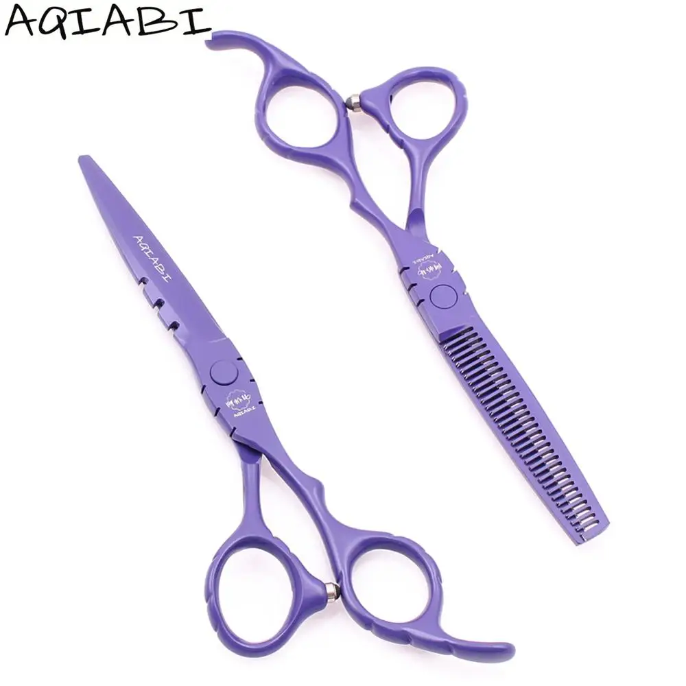 

Barber Scissors 5.5'' 6" JP Steel Hair Cutting Scissors Thinning Shears Hair Scissors Violet A1010, Purple color