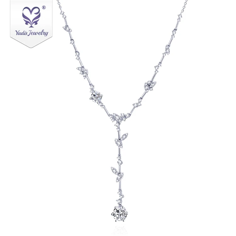 

Hotsale Fashion Jewelry 10K White Gold Moissanite Diamond Necklace For Women Wedding, Picture