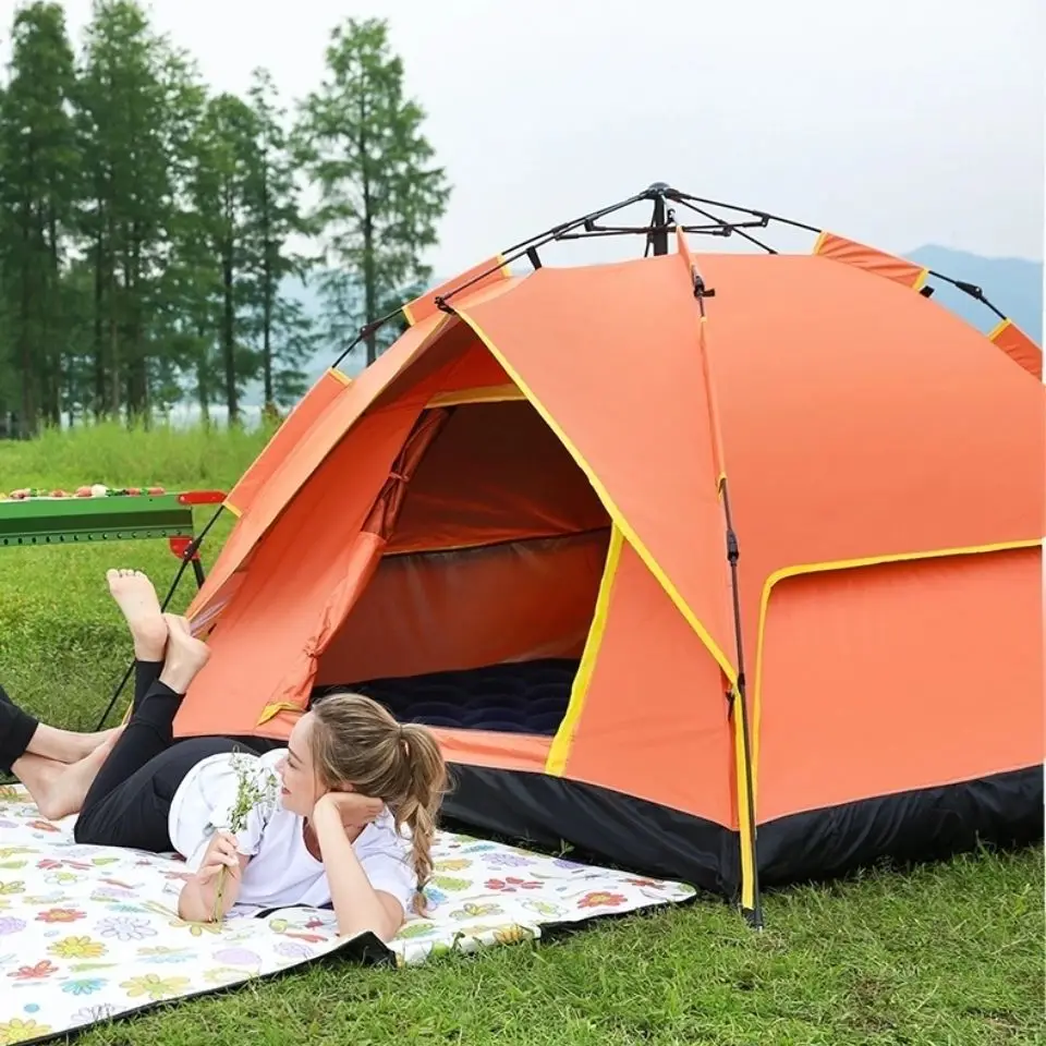 

2023 Hot Sale 190T Polyester Portable Waterproof Sunscreen Automatic Pop Up Outdoor Camping Tent for family