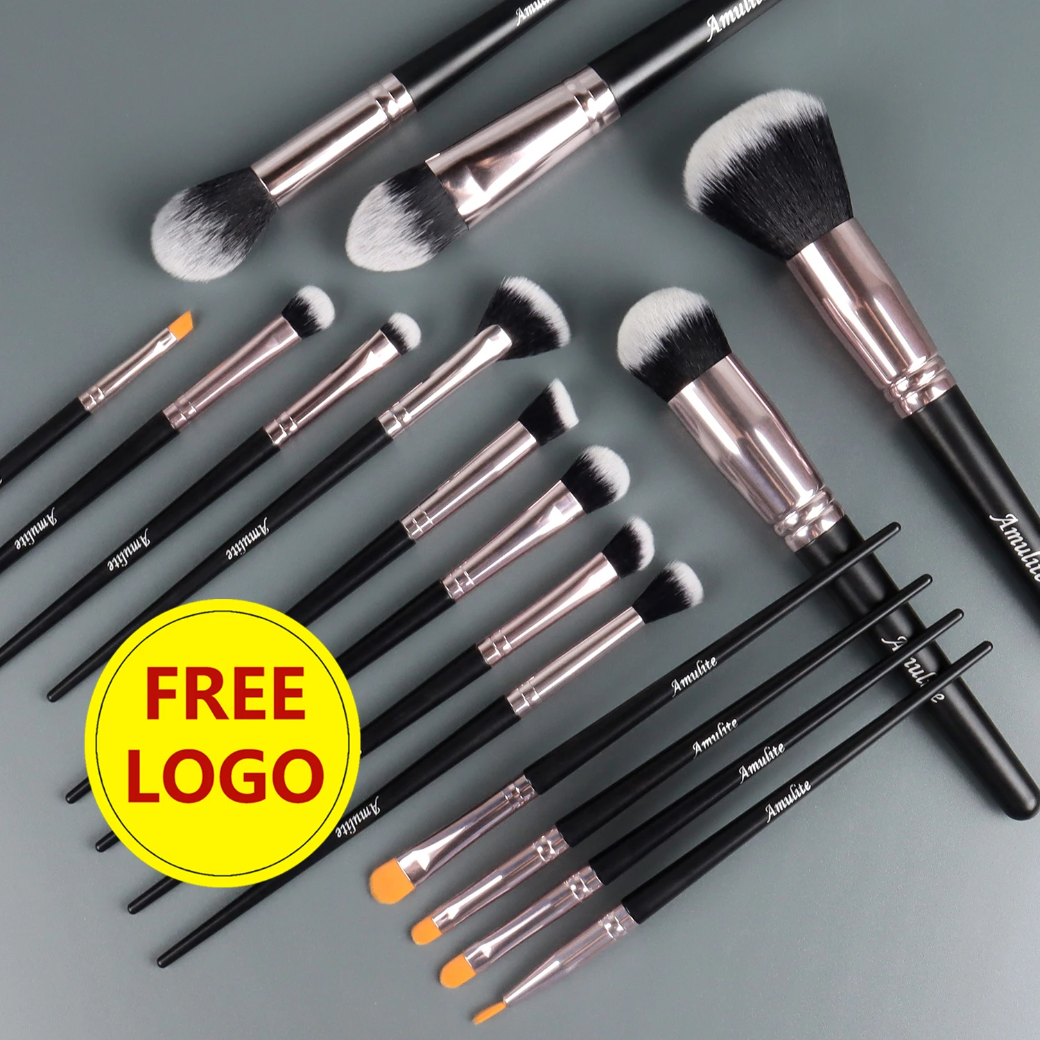 

16 pieces private label custom logo black makeup brush women custom makeup brushes custom logo professional brushes set