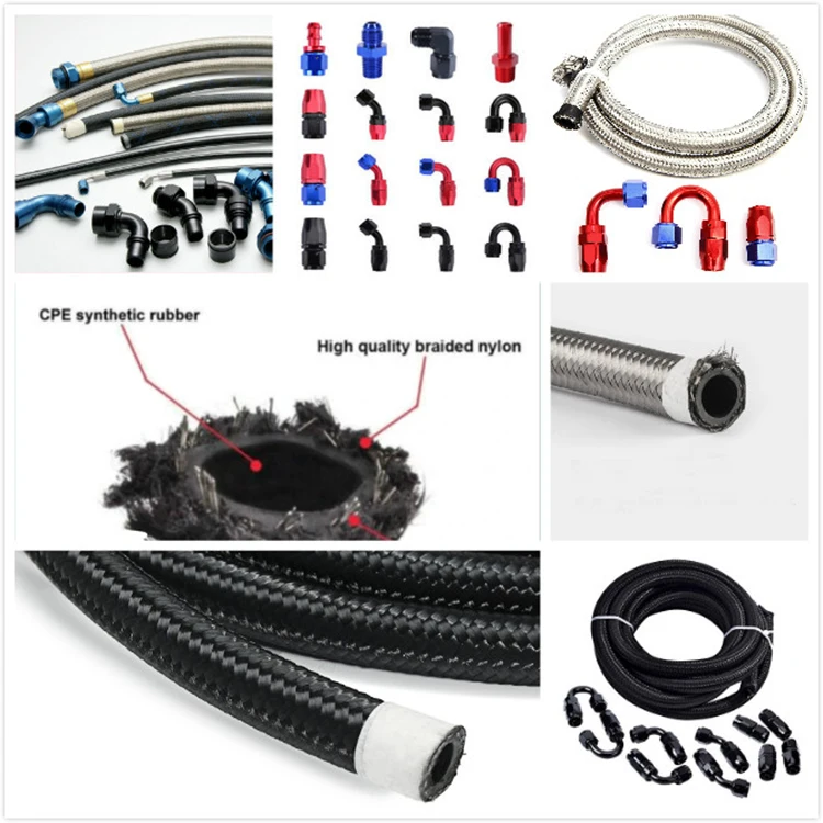 16AN Braided Fuel Line Hose - 5ft Stainless Steel Nylon Oil Gas Coolant Line